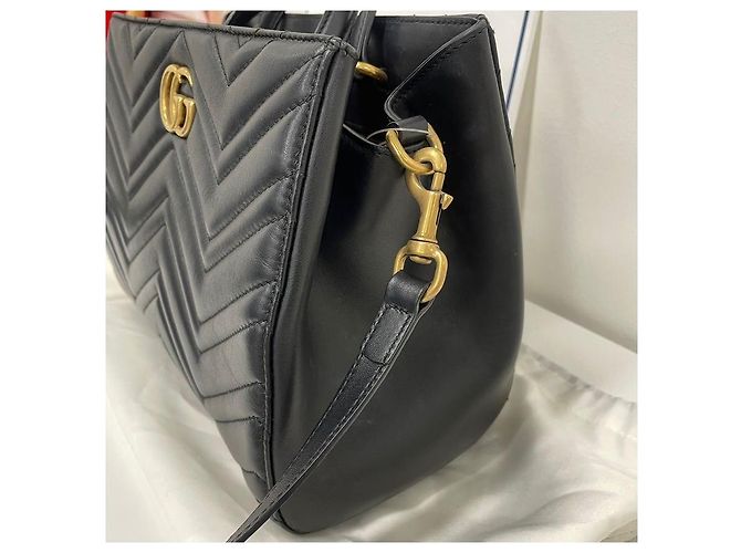 Gucci Tote e borsa a tracolla Marmont Matelassé Nero - vista 4