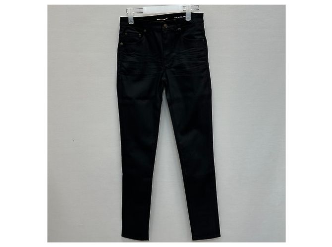 Saint Laurent Jeans skinny de denim negro usados - vista 2