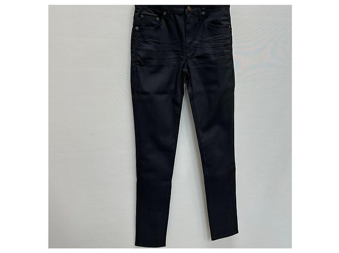Saint Laurent Jeans skinny de denim negro usados - vista 3
