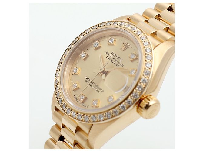 Rolex Reloj Datejust para mujer en oro con bisel engastado Dorado - vista 10