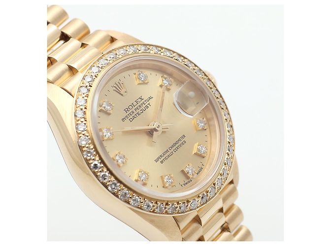 Rolex Reloj Datejust para mujer en oro con bisel engastado Dorado - vista 11