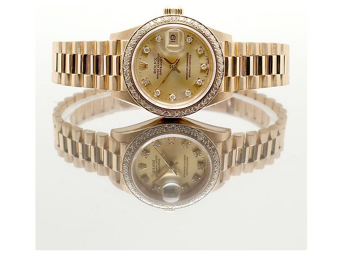 Rolex Reloj Datejust para mujer en oro con bisel engastado Dorado - vista 18