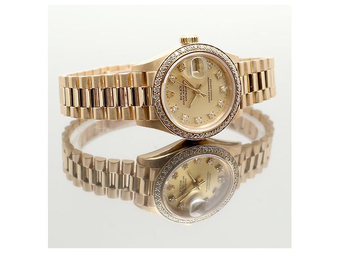 Rolex Reloj Datejust para mujer en oro con bisel engastado Dorado - vista 19