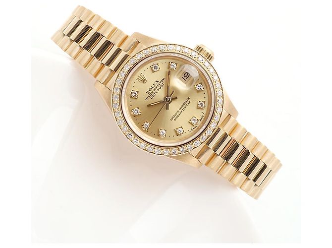 Rolex Reloj Datejust para mujer en oro con bisel engastado Dorado - vista 21