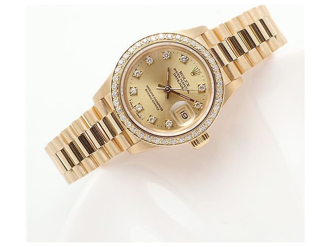 Rolex Reloj Datejust para mujer en oro con bisel engastado Dorado - vista 22