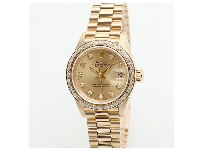 Rolex Reloj Datejust para mujer en oro con bisel engastado Dorado - vista 8