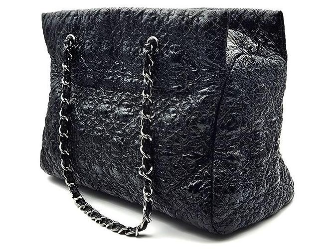 Chanel Borsa a tracolla Camellia in vernice con catena Nero - vista 2