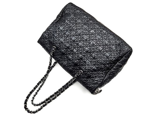 Chanel Borsa a tracolla Camellia in vernice con catena Nero - vista 3