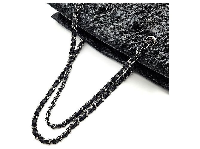 Chanel Borsa a tracolla Camellia in vernice con catena Nero - vista 4