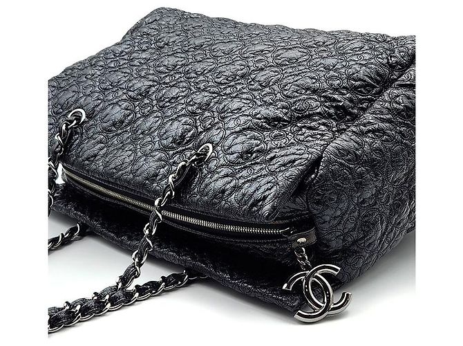 Chanel Borsa a tracolla Camellia in vernice con catena Nero - vista 5