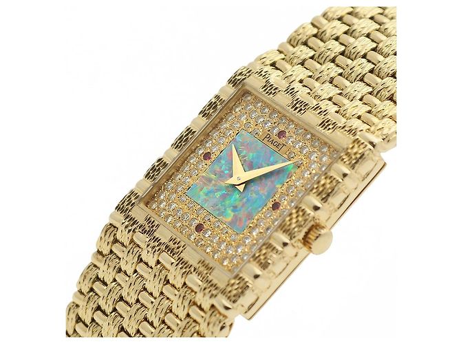 Piaget Orologio al quarzo da uomo in oro con quadrante in opale e cornice di diamanti Giallo - vista 10