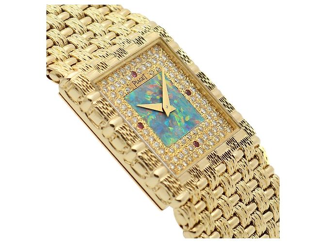 Piaget Orologio al quarzo da uomo in oro con quadrante in opale e cornice di diamanti Giallo - vista 11