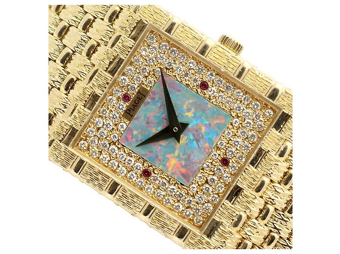 Piaget Orologio al quarzo da uomo in oro con quadrante in opale e cornice di diamanti Giallo - vista 12