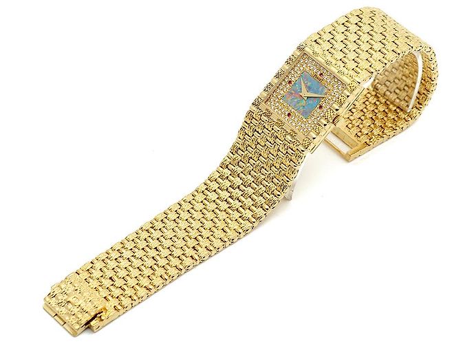 Piaget Orologio al quarzo da uomo in oro con quadrante in opale e cornice di diamanti Giallo - vista 14
