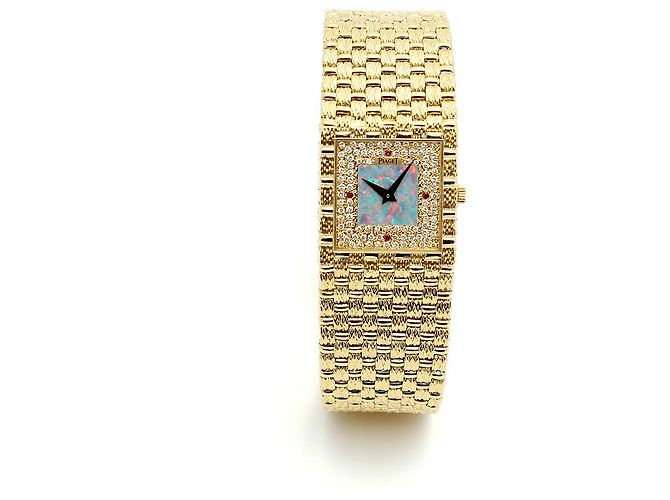 Piaget Orologio al quarzo da uomo in oro con quadrante in opale e cornice di diamanti Giallo - vista 17
