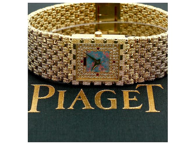 Piaget Orologio al quarzo da uomo in oro con quadrante in opale e cornice di diamanti Giallo - vista 2
