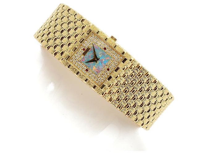 Piaget Orologio al quarzo da uomo in oro con quadrante in opale e cornice di diamanti Giallo - vista 21