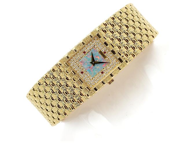 Piaget Orologio al quarzo da uomo in oro con quadrante in opale e cornice di diamanti Giallo - vista 22