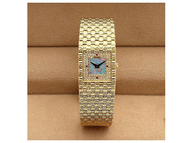 Piaget Orologio al quarzo da uomo in oro con quadrante in opale e cornice di diamanti Giallo - vista 26