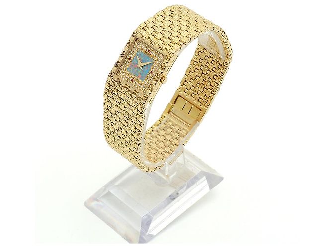 Piaget Orologio al quarzo da uomo in oro con quadrante in opale e cornice di diamanti Giallo - vista 4