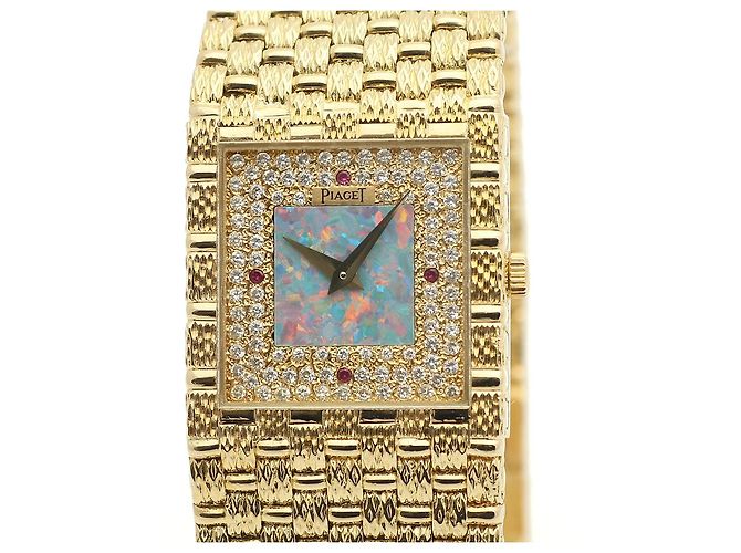 Piaget Orologio al quarzo da uomo in oro con quadrante in opale e cornice di diamanti Giallo - vista 8