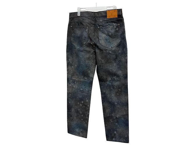 Louis Vuitton Jeans Regular Fit Spray Monogram Nero - vista 6