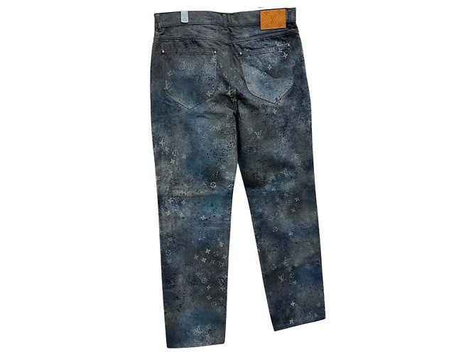 Louis Vuitton Jeans Regular Fit Spray Monogram Nero - vista 7