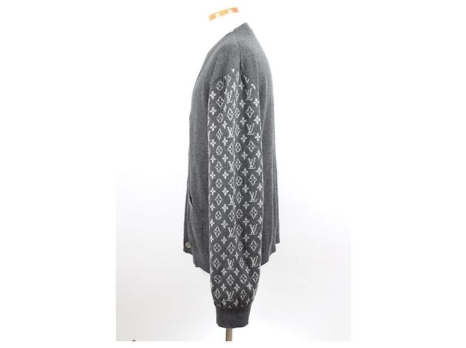 Louis Vuitton Cardigan in cashmere con monogramma XL Marrone - vista 3