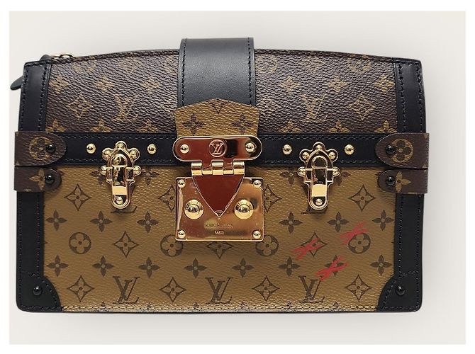 Louis Vuitton Borsa a Spalla Monogram Petite Malle Trunk Marrone - vista 2