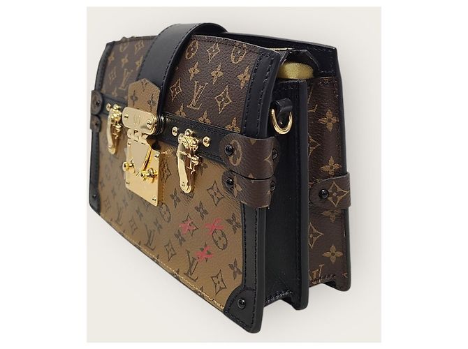 Louis Vuitton Borsa a Spalla Monogram Petite Malle Trunk Marrone - vista 3
