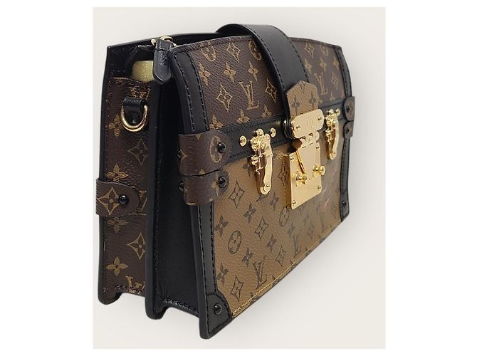 Louis Vuitton Borsa a Spalla Monogram Petite Malle Trunk Marrone - vista 4