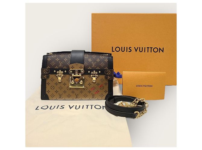 Louis Vuitton Borsa a Spalla Monogram Petite Malle Trunk Marrone - vista 8