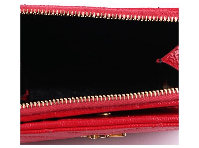 Saint Laurent Portafoglio da donna YSL rosso placcato oro - vista 10