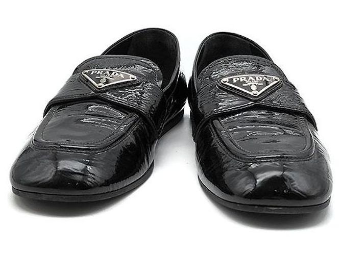 Prada Mocassini in nappa vernice Nero - vista 2