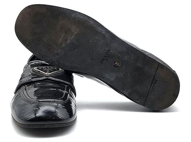 Prada Mocassini in nappa vernice Nero - vista 6