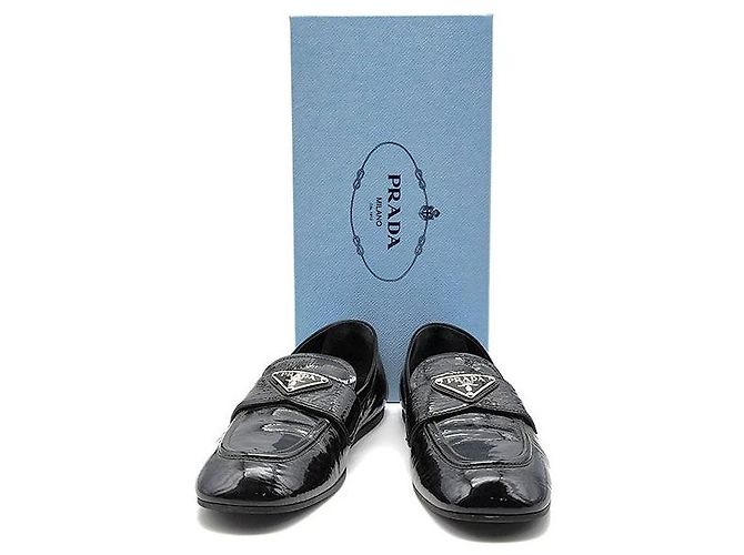 Prada Mocassini in nappa vernice Nero - vista 7