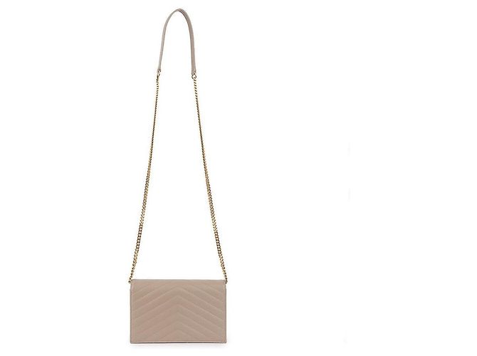 Saint Laurent Portafoglio a bustina con catena Cassandra Marrone - vista 5