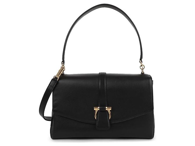 Salvatore Ferragamo Borsa a tracolla con patta frontale Nero - vista 3