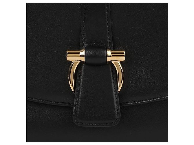 Salvatore Ferragamo Borsa a tracolla con patta frontale Nero - vista 9