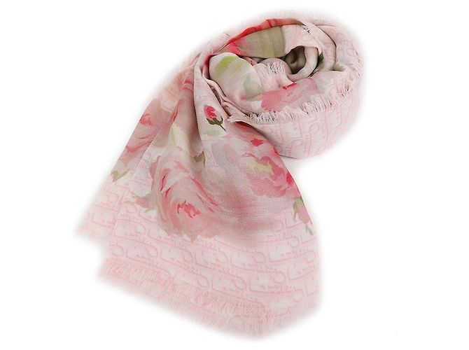 Dior Sciarpa quadrata con motivo rosa dipinta - vista 3