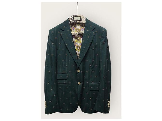 Gucci Grünes DIY Multi GG Logo Jacquard Anzug-Set - Ansicht 2
