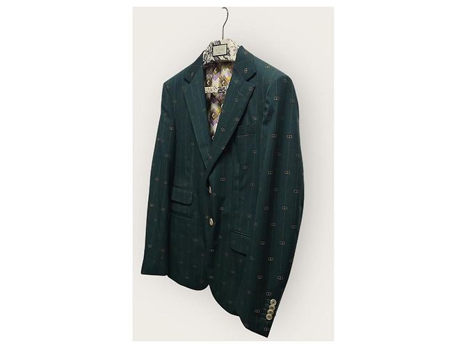 Gucci Grünes DIY Multi GG Logo Jacquard Anzug-Set - Ansicht 3