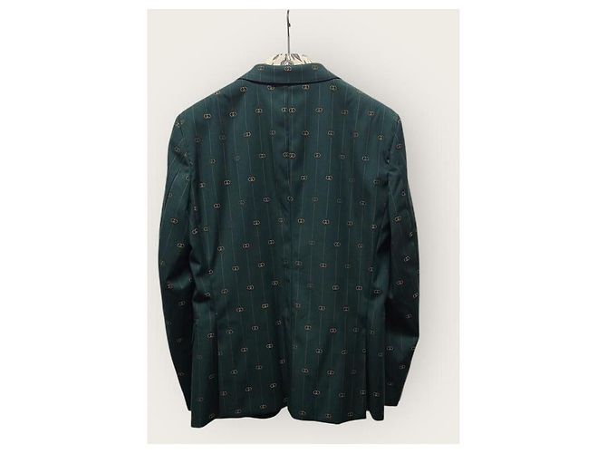 Gucci Grünes DIY Multi GG Logo Jacquard Anzug-Set - Ansicht 4