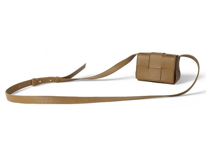 Bottega Veneta Borsa Intrecciato Mini Candy Cassette Marrone - vista 2