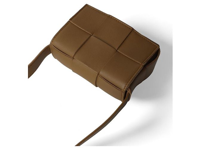 Bottega Veneta Borsa Intrecciato Mini Candy Cassette Marrone - vista 4