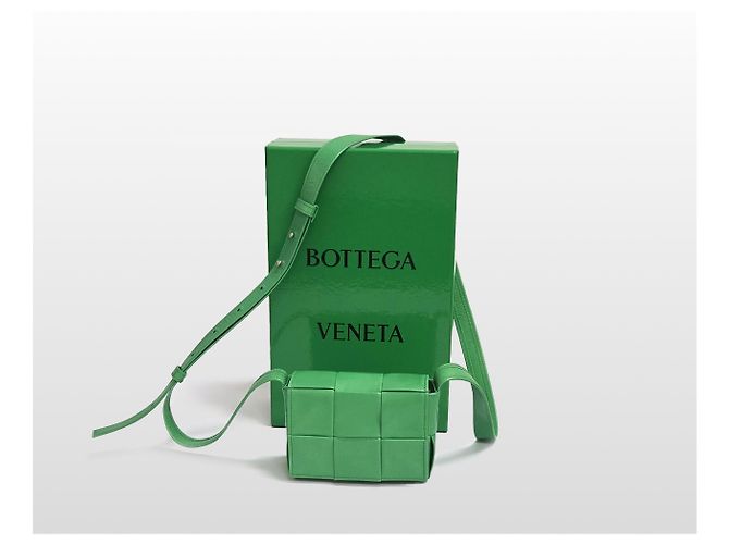 Bottega Veneta Borsa a tracolla Intrecciato Candy Cassette Verde - vista 9