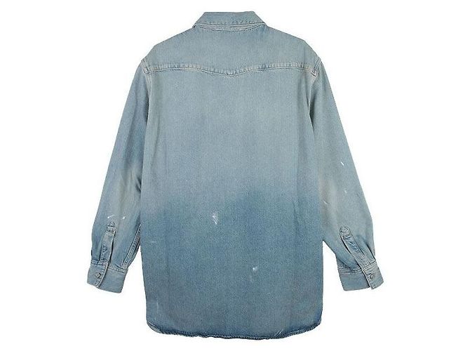 Camicia in denim oversize Acne Dirty Blu - vista 3
