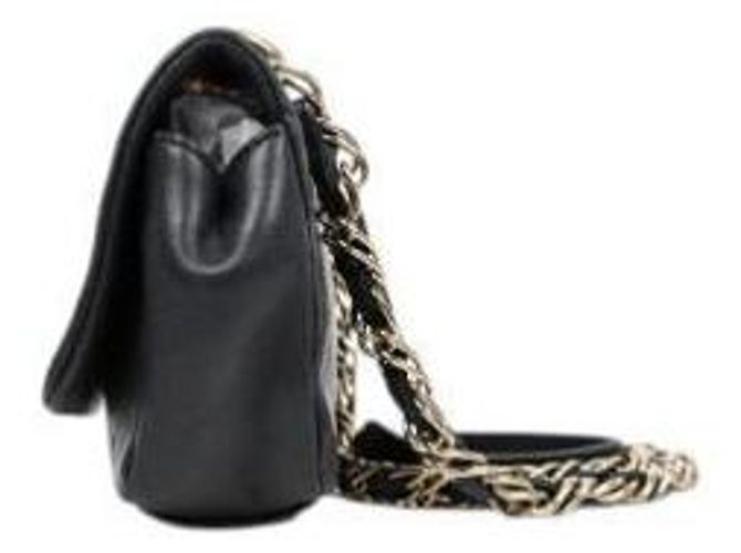 Chanel Borsa a tracolla CC Flap in agnello trapuntato nero - vista 2