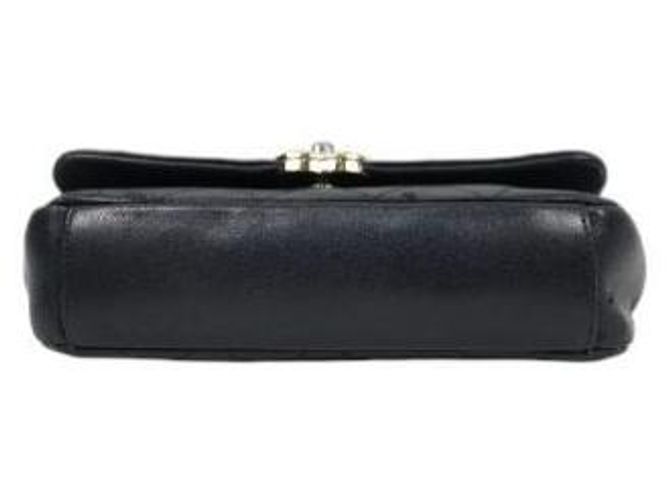 Chanel Borsa a tracolla CC Flap in agnello trapuntato nero - vista 4