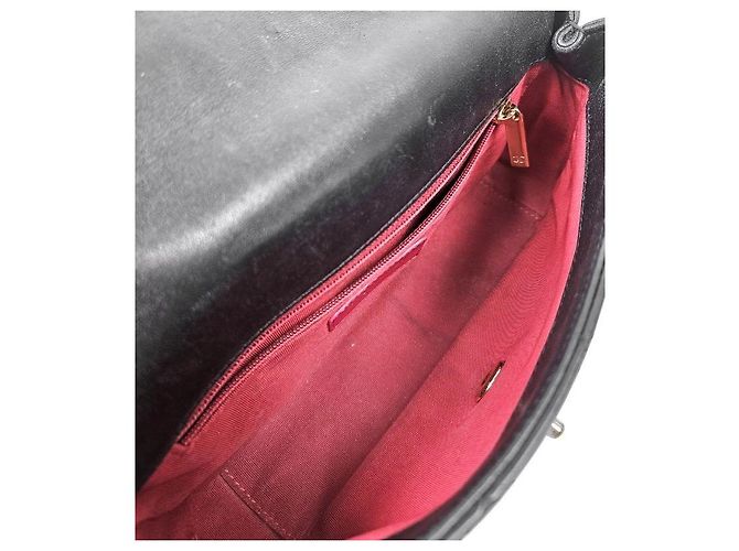 Chanel Borsa a tracolla CC Flap in agnello trapuntato nero - vista 5